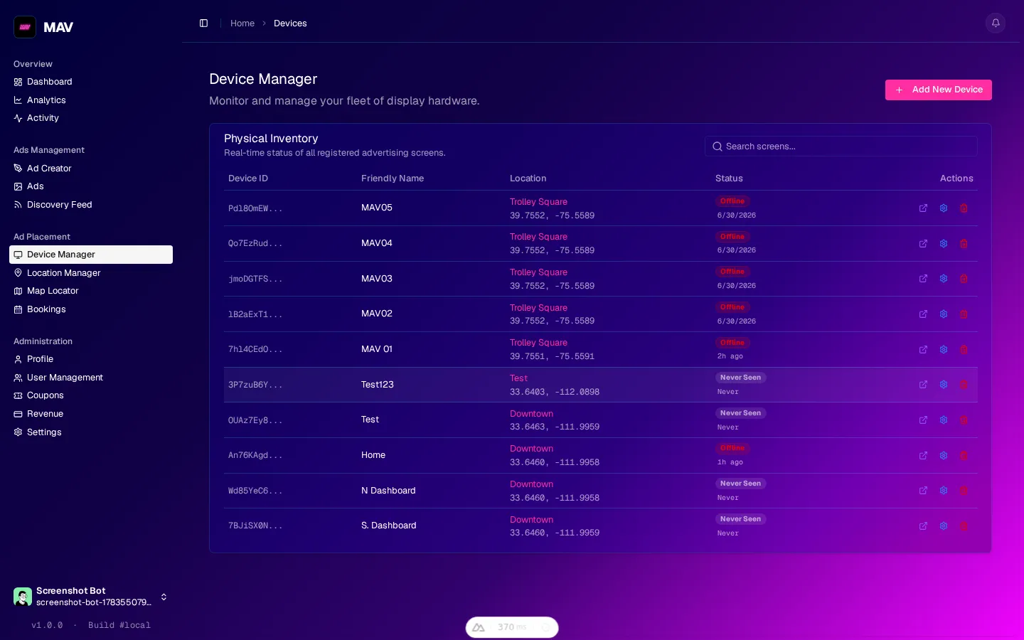 Digital Billboards & Screen Ad Engine