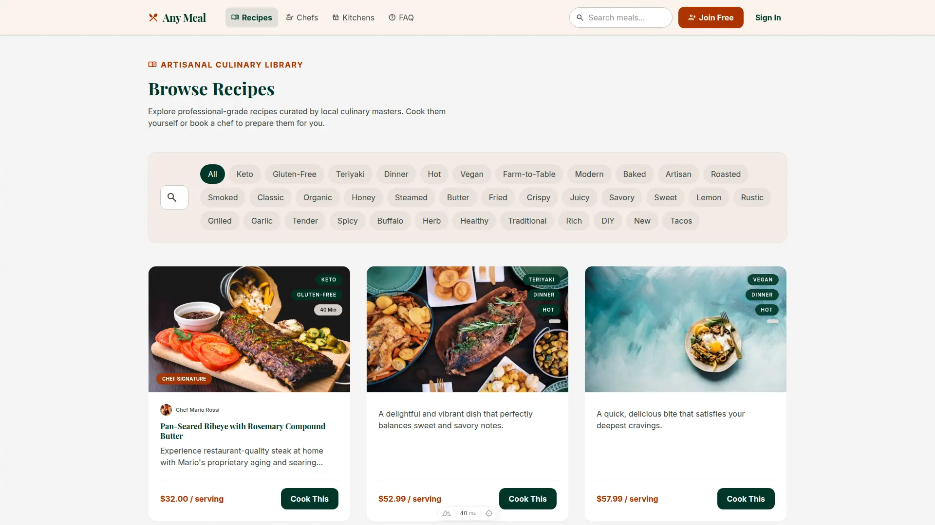 Marketplace customer ordering interface