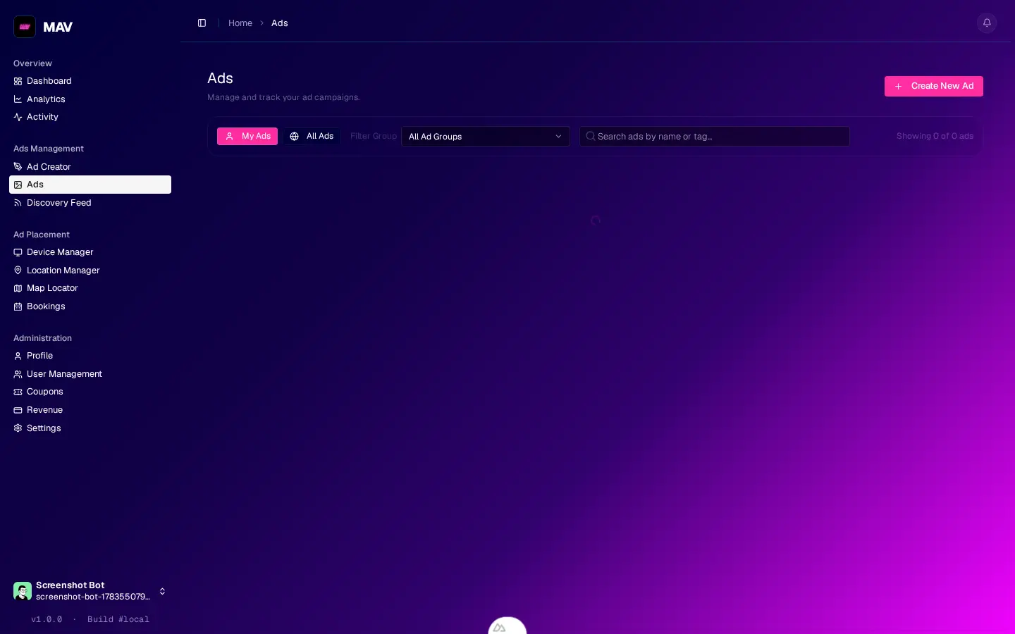 Advertiser campaign management portal